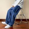 Four Seasons Streetwear Loose Jeans Men Korean Style Fashion Loose Straight Wide Leg Pants Men's Brand Clothing Black Light Blue