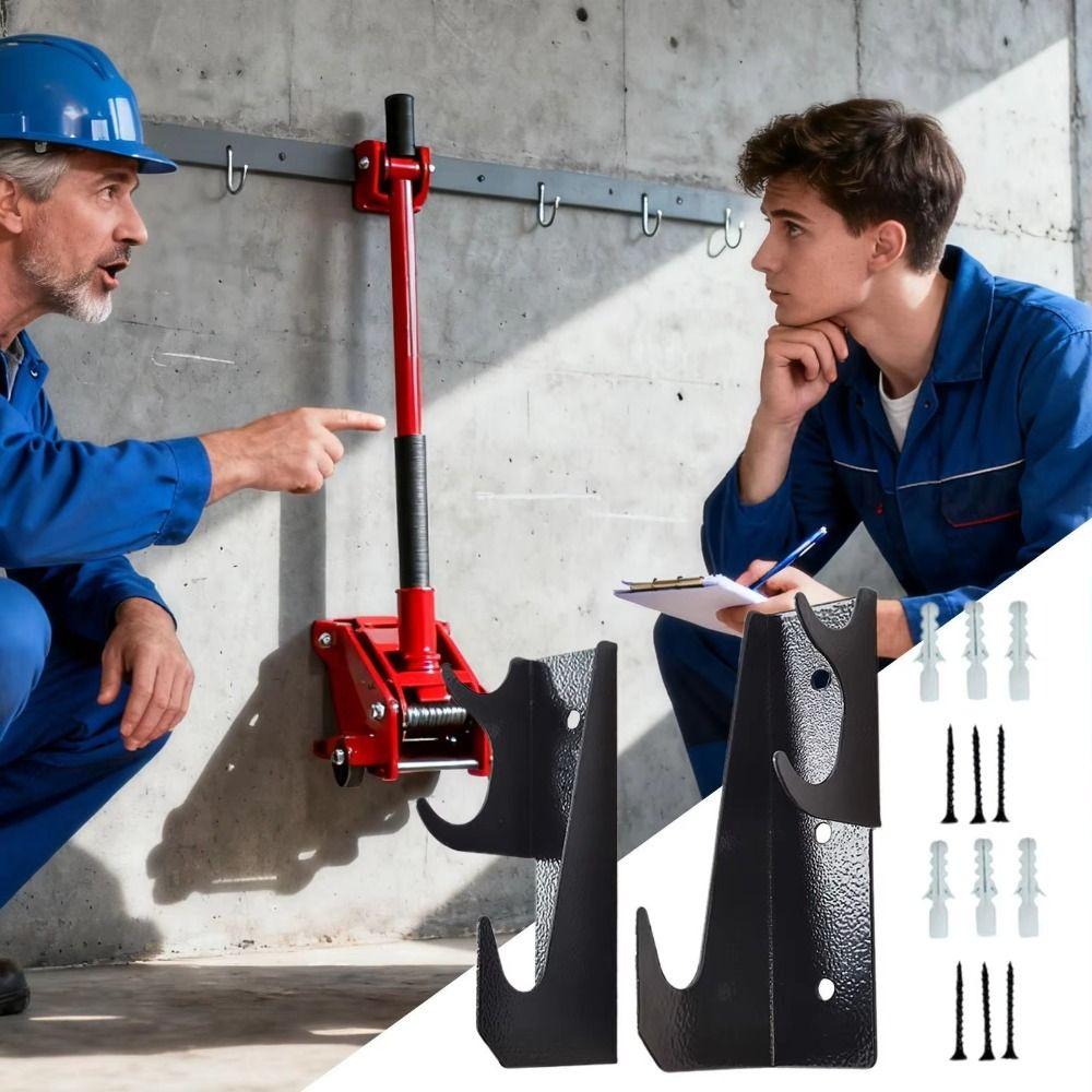 2pcs Double Hook Design Jack Storage Rack Universal Bracket Hydraulic Jack Stand  Car Truck