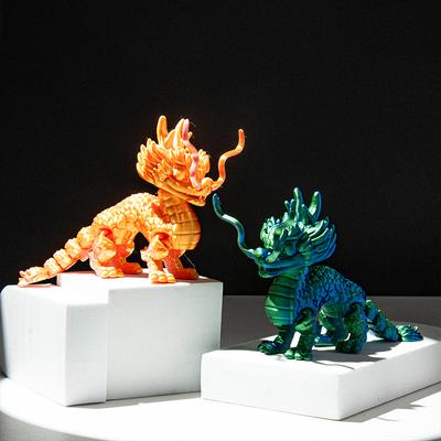3D Printing Kirin Beast Chinese Dragon Lucky Decorative Ornament 3D Printed Figures Toy Desktop Decoration Doll Craft Gift