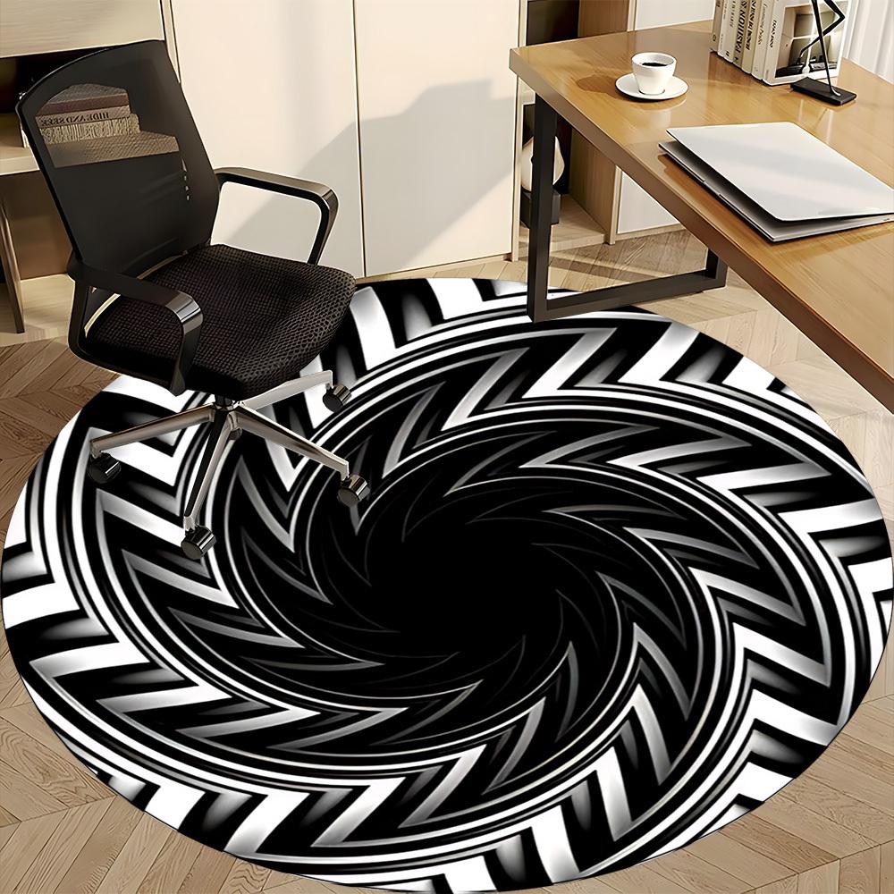 1pc Spiral Pattern Chair Carpet for Office Non Slip, Machine Washable Rug for Office, Room Holiday Decor for Christmas, Birthday Polyester
