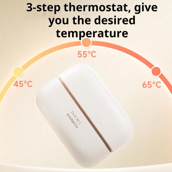 Calentador de Manos Eléctrico Magnético Dual 2 en 1 Calentamiento Rápido en 3 Segundos Calentador de Manos de Bolsillo Recargable por USB Portátil