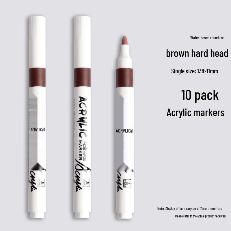 Black Acrylic Marker & Watercolor Brush Pen for Elementary Art - Washable & Layerable Colors for Kindergarten Drawing