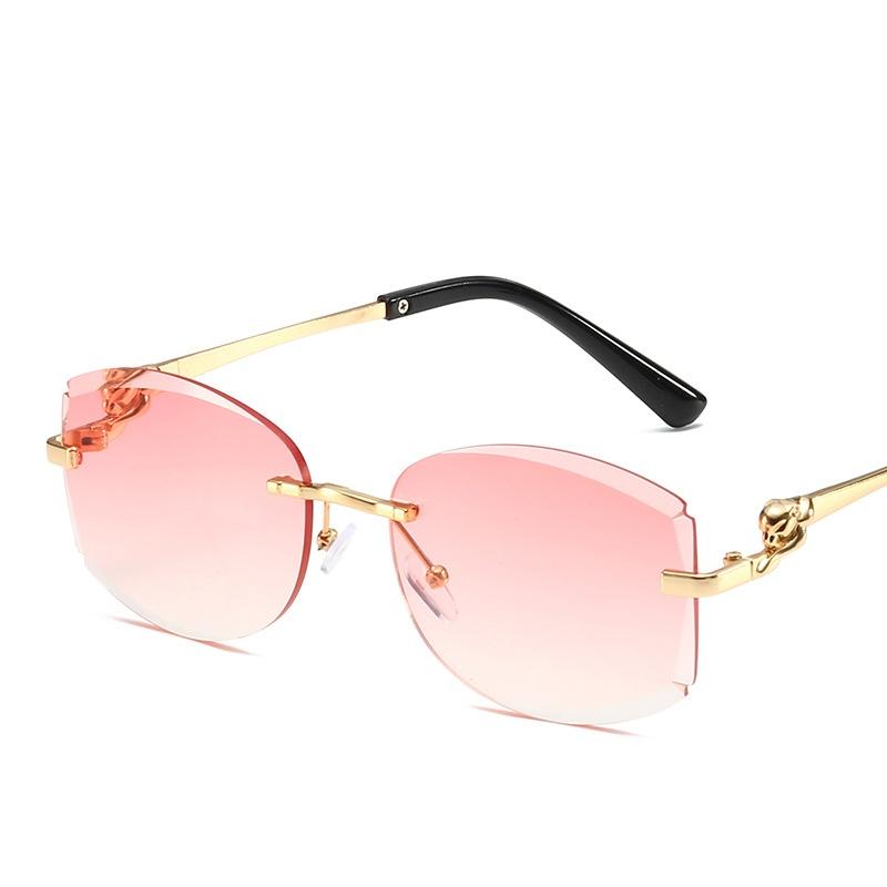 

New Fashionable Sunglasses Women Cut Edge Design Metal Frameless Sun Glasses Gradient Color Retro Trend Shades Outdoor Sunnies