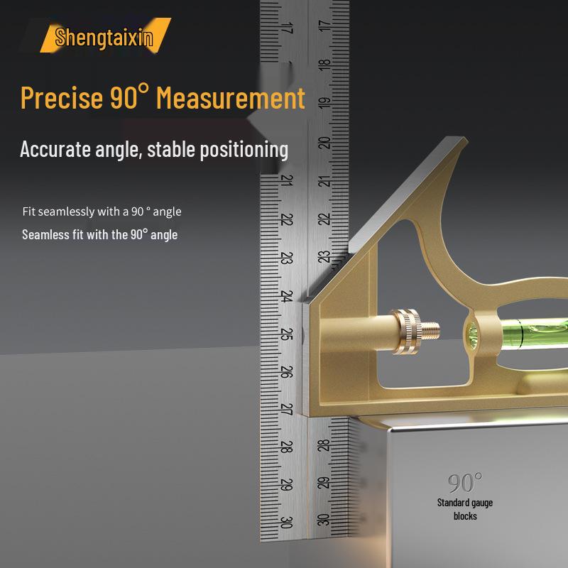 Shengtai Xin Multi-functional 90° Stainless Steel Angle Ruler for Woodworking Standard Combination Square