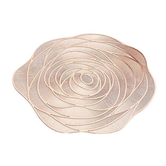 Modern Dining Table Accessories Rose Placemat for Table, Non-slip PVC Heat Resistant Mat with Kitchen Protection Mats Pattern, 38cm Washable
