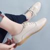 Nowe Wiosenne Koreańskie Płaskie Białe Buty dla Studentek Buty ze Skóry Naturalnej dla Dużych Rozmiarów Wszechstronne Casualowe Pojedyncze Buty dla Kobiet