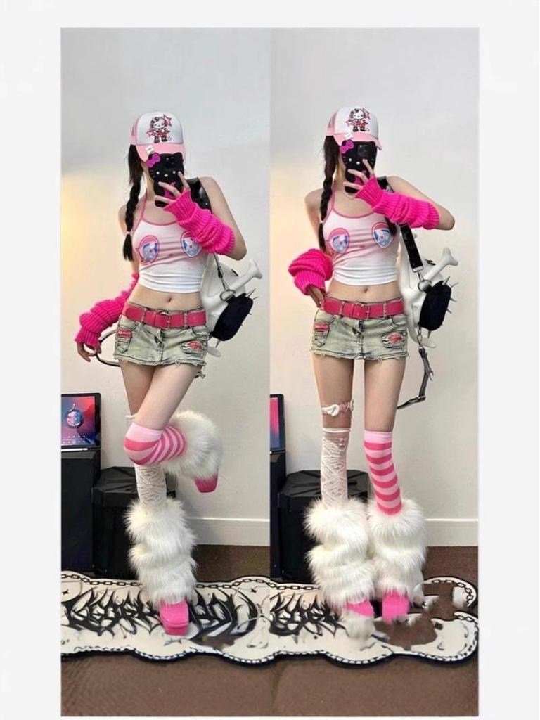 Dopamine Dressing Y2K Retro Low-Waist Denim Micro Mini Skirt - Hip-Hugging A-Line for Petite Women