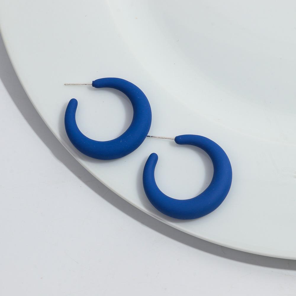 Korean Frosted Acrylic C-Shape Hoop Earrings for Women Resin Geometric Candy Color Circle Earrings 2025 Fashion Jewelry Gifts