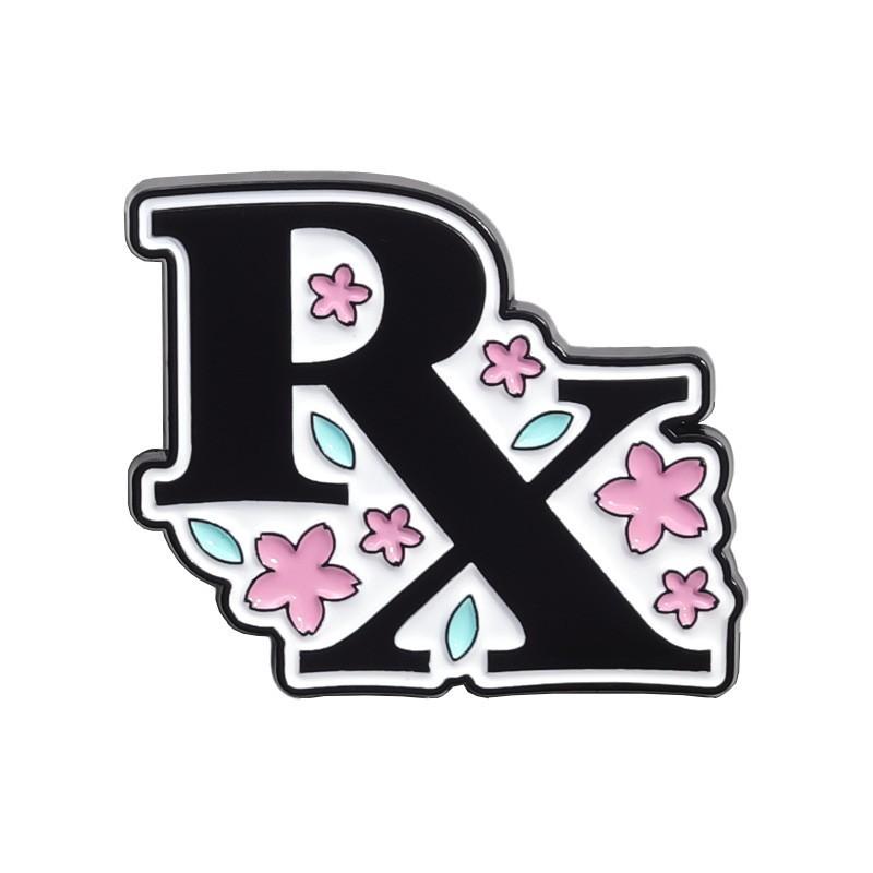 Creative Cartoon Pill Series Metal Brooch Set Whimsical Alphabet Pin Collection For Fashionable Accessory Lovers