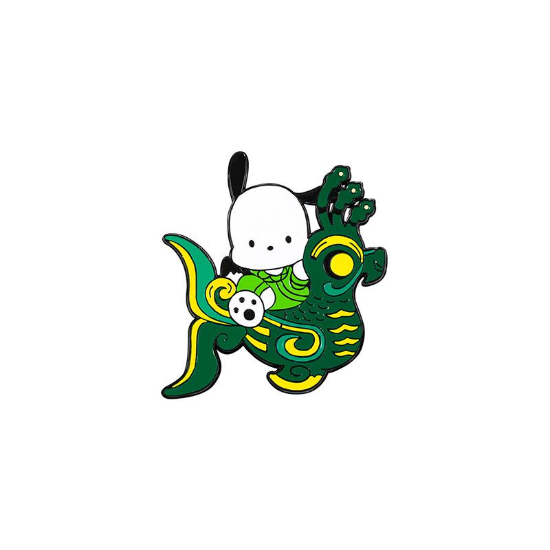 Sanrio Cartoon Enamel Brooch, Cinnamoroll Kuromi Pachacco Hello Kitty Pattern, Sanxingdui Cultural Creative Peripheral Lapel Pin Badge