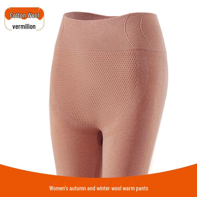 Women's Lambswool Tummy Control High Elastic Slimming Pants for Autumn and Winter