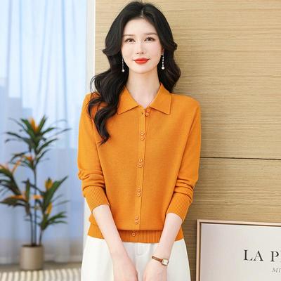 Women's Knitted Sweater - Loose Square Collar, Plus Size, Fashion Base Shirt for Autumn/Winter, Middle-Aged Mom's Clothing 2025