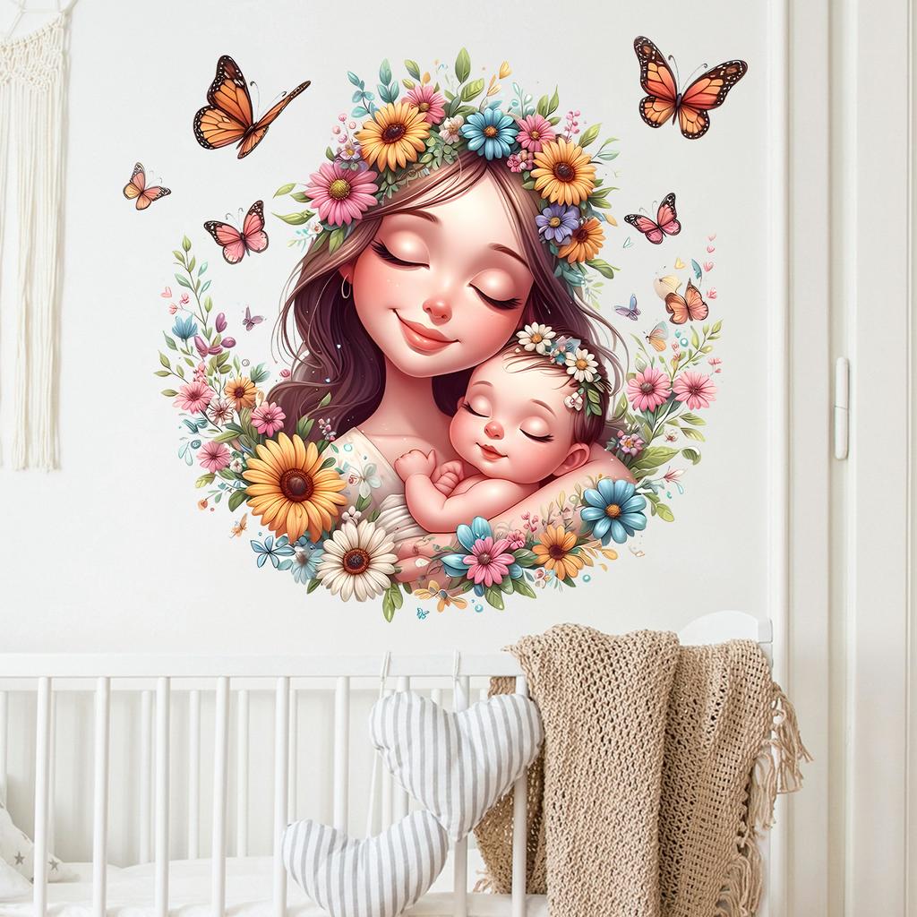 Mother's Love Wall Sticker Self-Adhesive Removable PVC for Bedroom Living Room Hallway Home Decor Art