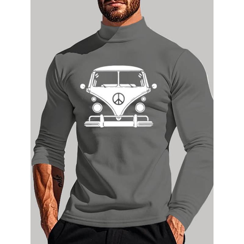 Men s Mock Neck Long Sleeve, Ideal for Office Casual Looks S
