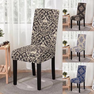 Vintage yemek sandalyesi kılıfı streç çiçek baskı elastik sandalye Slipcover klozet kapağı s mutfak tabureleri otel ev dekorasyon