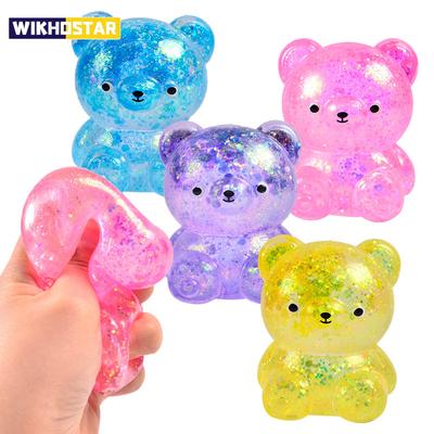 Juguete Oso Fidget Squishys Oso de Gominola Brillante Needoh Animal Pequeño Lindo Anti Estrés Fidget Splat Descompresión Vent Juguete para Apretar
