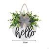 Round Wood Signs Farmhouse Wreaths Leaves And Bowknot Decorative for Party Garden Front Door