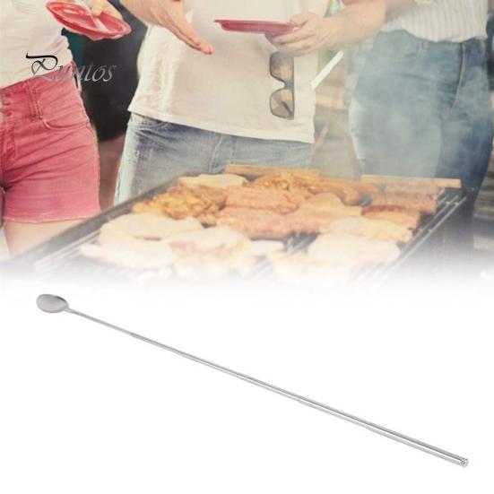 Extendable Fork Telescoping Spoon Stainless Steel Retractable Dinner Spoon Long-Handled Prank Fork Versatile Dining Tool for BBQ Camping