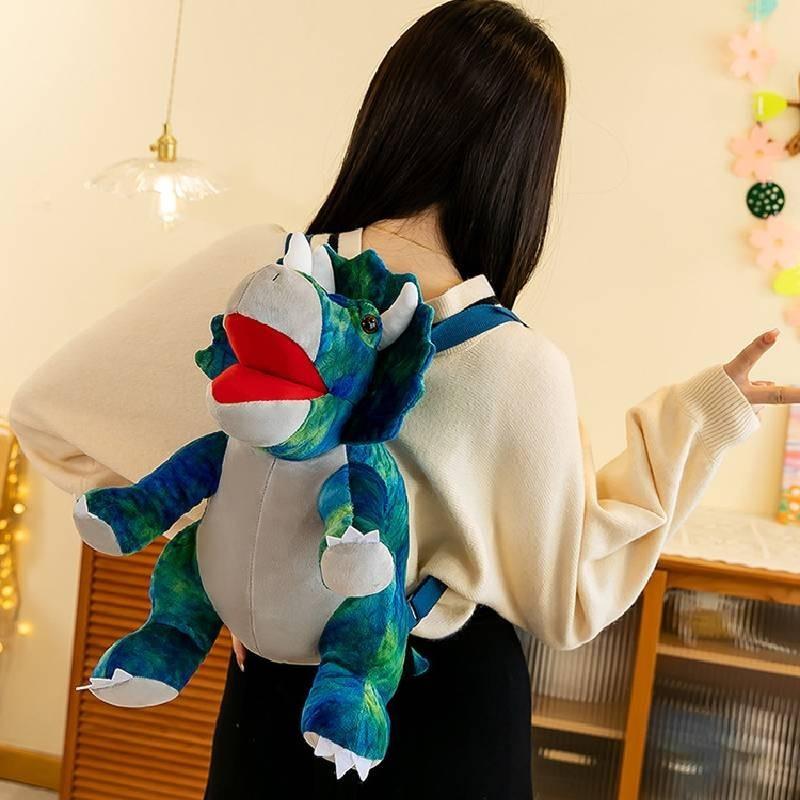 Plysch Dinosaurie Ryggsäck För Småbarn Mysiga T-rex Och Triceratops Designer