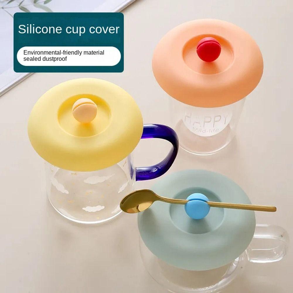 Non-toxic Water Cup Lid Round Universal Coffee Mug Sealed Cap Silicone Cup Cover  Coffee Cup