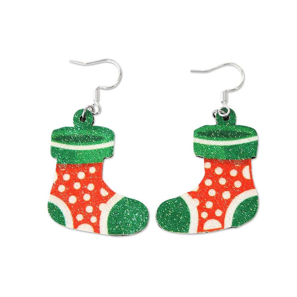 1Pair Christmas Tree Christmas Earring Handmade Sew Xmas  Eardrop Santa Claus  Earrings  Women