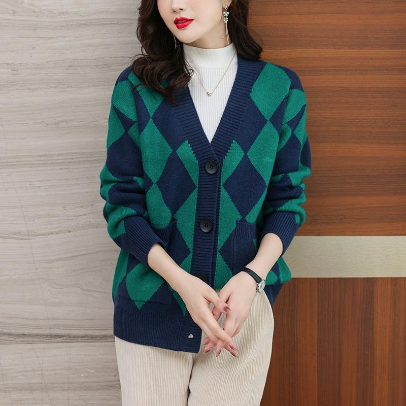 Pulover Cardigan Femei Primăvară și Toamnă Nouă Purtare Larg Scurt Mulate Temperament Casual Jachetă Tricotată