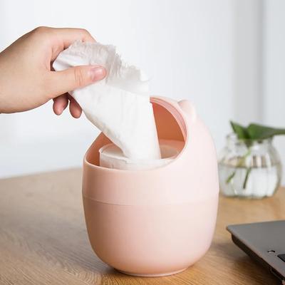 Cute Desktop Mini Flip Garbage Storage Bucket Cartoon Pig Office Household Accessories Desk Waste Container Bucket Trash Can
