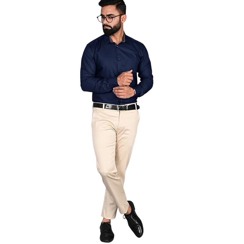 Tee Projekt Premium Plain Cotton Shirt for Men Cotton Shirt Casual Shirt Solid Shirt Full Sleeves Formal Shirt