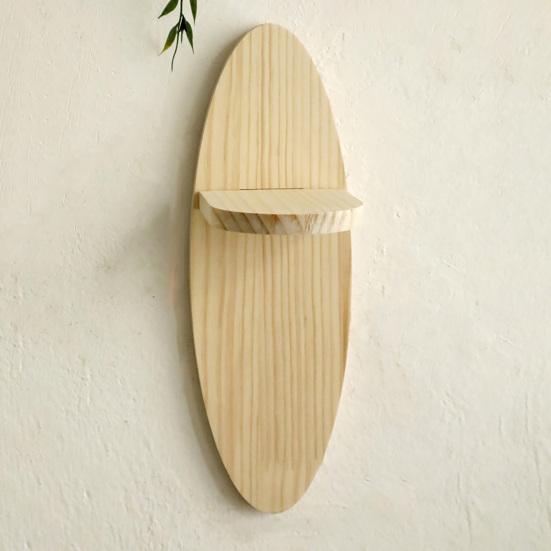Yousheng Wooden Wall Shelf Boho Wall-mounted Storage Shelf Rustic Floating Oval Shelf Display Plants Pictures Collectibles for Living Room Bedroom
