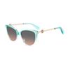 Temple Logo Acetate Square Sunglasses Women's Blue KRISTINA-G-S-IWBF4FF