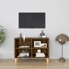 VidaXL TV Stand with Solid Wood Legs Brown Oak 69.5x30x50 Cm