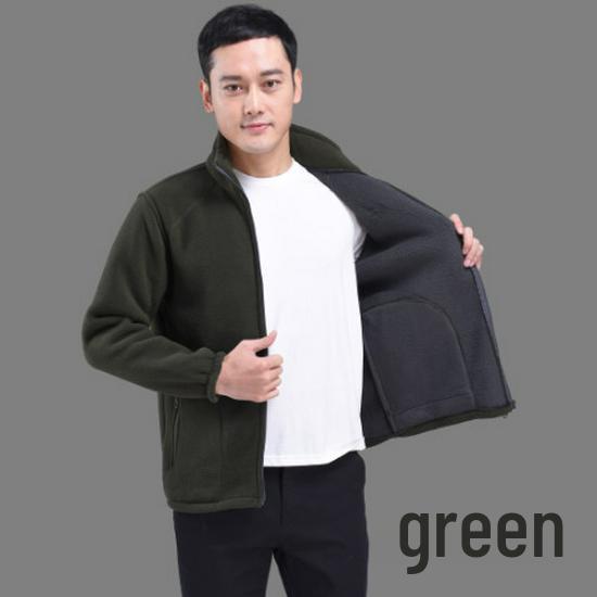 Men's Plus Size Fleece Jacket: Loose Fit for Middle-aged and Elderly, Perfect for Autumn and Winter
