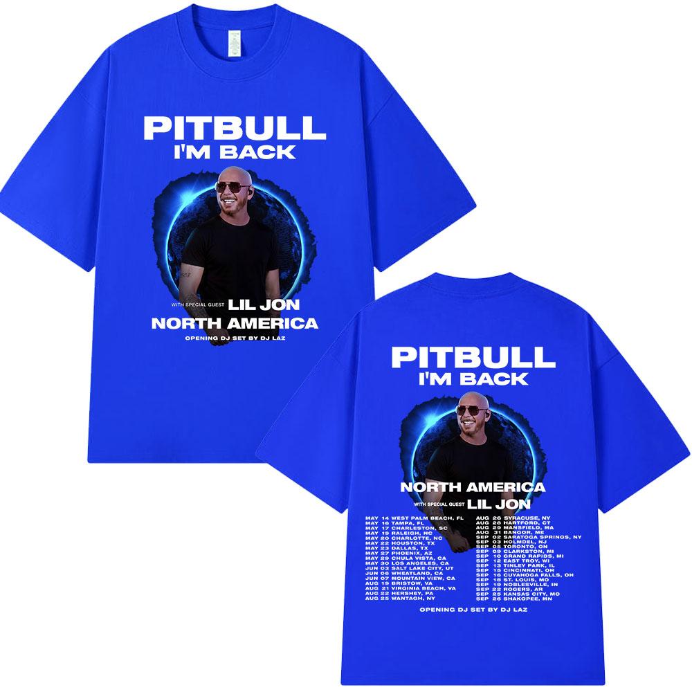 Rapper Pitbull Im Back Tour 2026 Merch Magliette Nord America Concerto Maglietta Regali per Fan Unisex Moda Donna Magliette Vintage Top