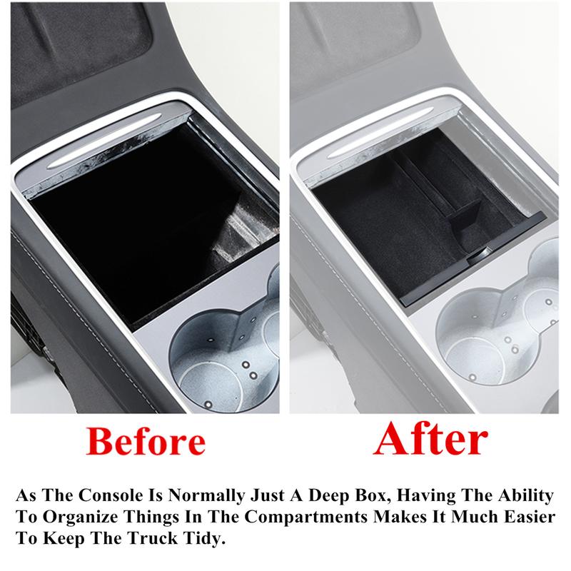 Center Console Armrest Hidden Storage Organizer Tray for Tesla Model 3  -2025 Storage Tidying Box Interior Accessories