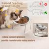 Stainless Steel Cat Bowls Raised Whisker Fatigue Relief Cat Plates Pet Water Dish Kitten Bowls Pet Bowls for Cats Food Bowls