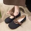 Gentle flat sole single shoe women's new spring bow shallow mouth comfortable soft sole simple comfortable women's shoes