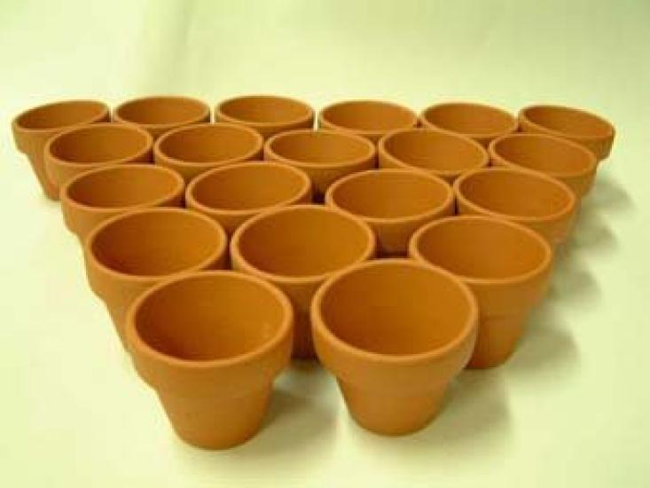 Small Bonsai Made In 10 Hard Unglazed Pot Pots, Germany, 5cm, Pieces, 1.8cm,