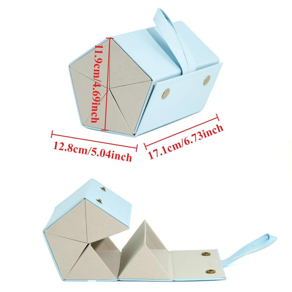 Portable Multi-Grid Foldable Glasses Organizer Travel Leather Eyeglasses Holder Display Storage Bags Jewelry Storage Organizer