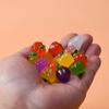 Retractable Wheels Mini Suitcase Fruits Glow In The Dark Luminous Fruits Toy  Jewelery Storage Box