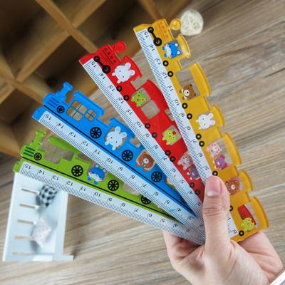 1 Pièce Lytwtw's Couleurs Mignonnes Train Règle Droite Outils Kawaii Papeterie Dessin Animé Cadeau Bureau École Mesure
