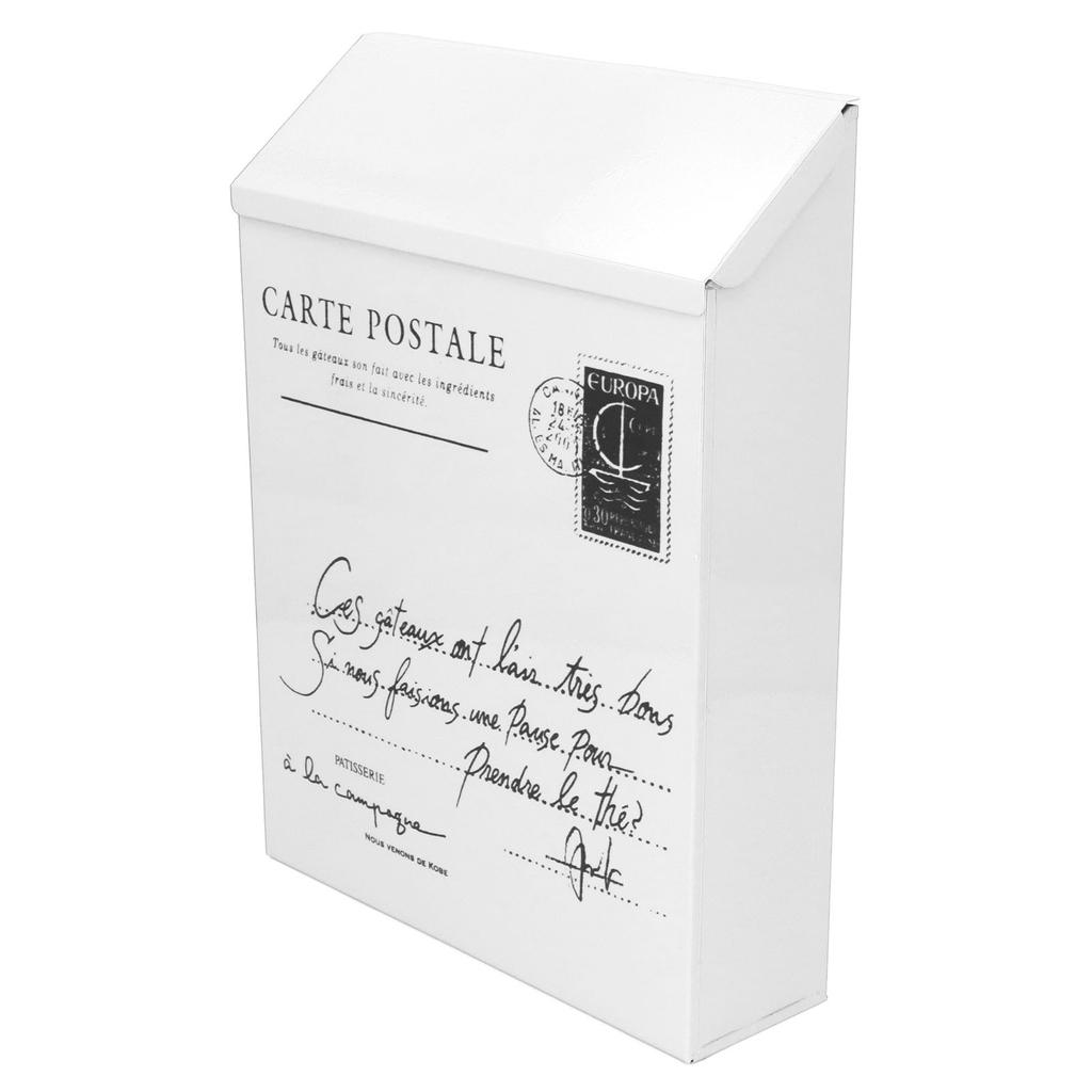 Iron Mailbox Wall Mounted Rustic Style Locked with 2 Keys 3 Hooks Waterproof Suggestion Box for Home Office