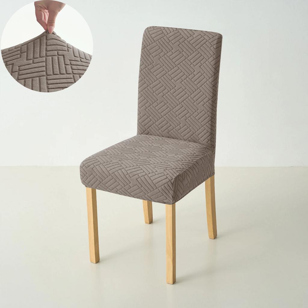 Jacquard Stuhlhussen Elastische Unifarbene Sitzbezüge für Esszimmer Abnehmbare Waschbare Hotel Bankett Stuhlkissenbezug 1 Stück
