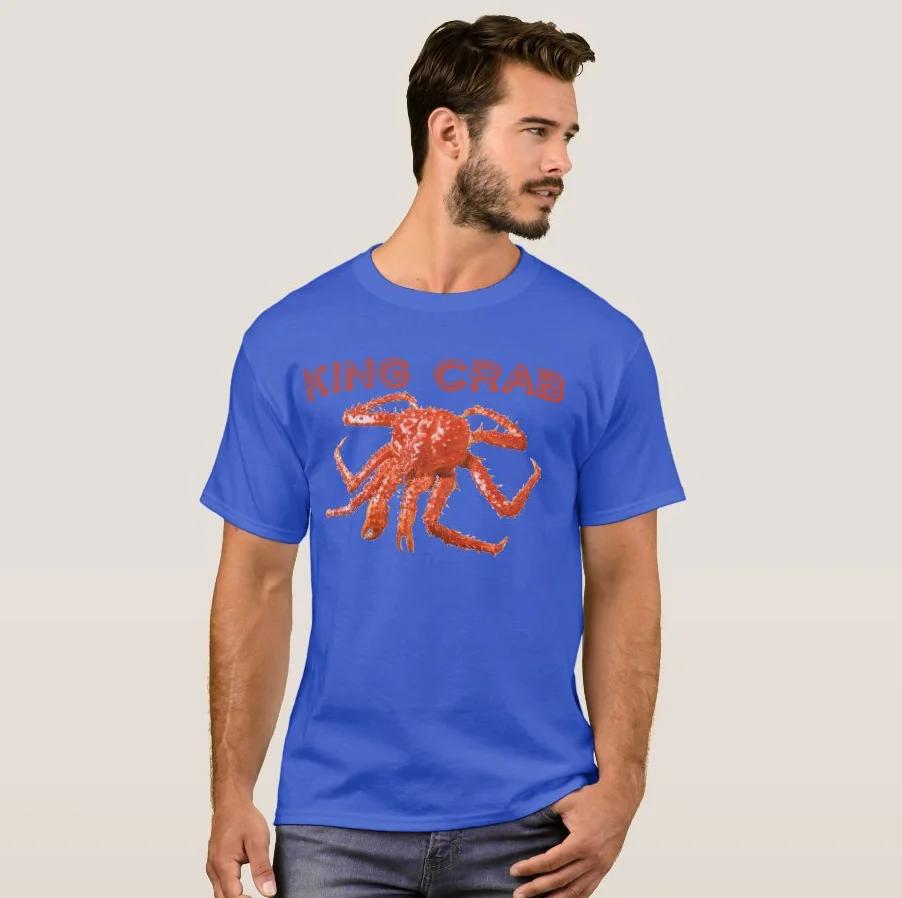 Meeresorganismus Tiefsee Meeresfrüchte Königskrabbe T-Shirt 100% Baumwolle Kurzarm Rundhals Freizeit-T-Shirt Lockeres Oberteil Neue Größen S3XL