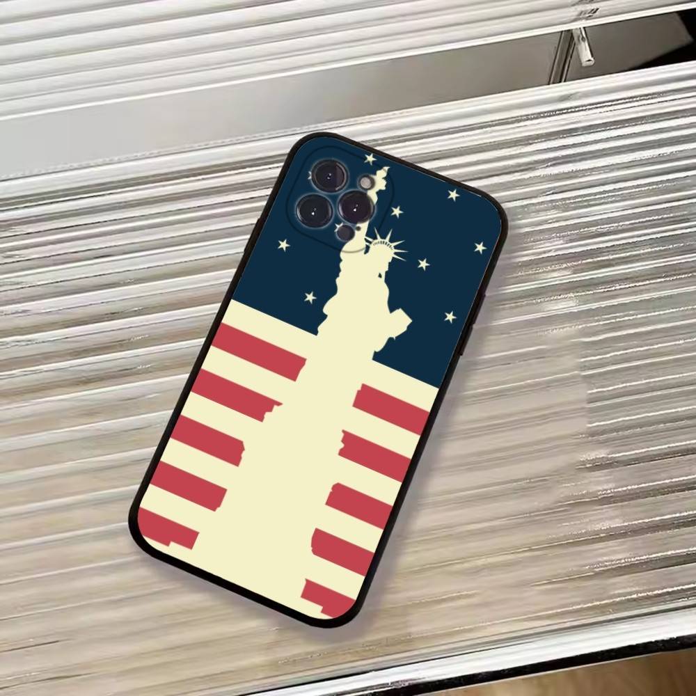

США А-Америка Флаг Чехол для Телефона Для iPhone 17,16,15,14,13,12,11 Plus,Pro Max,XS,Мягкий Силикон Черный Чехол iPhone14