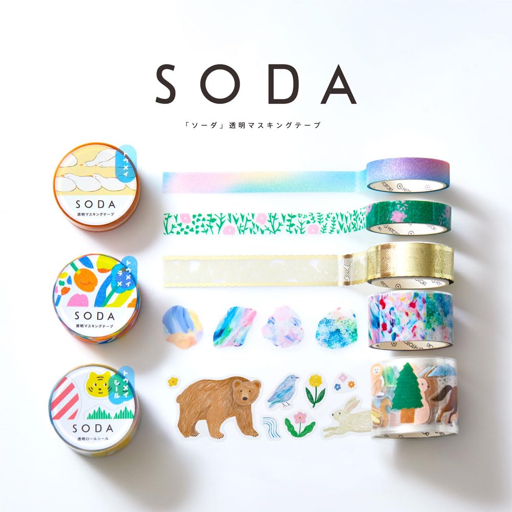 King Jim SODA Masking Sticker Enog Tape, Transparent, Type, CMTS20-006