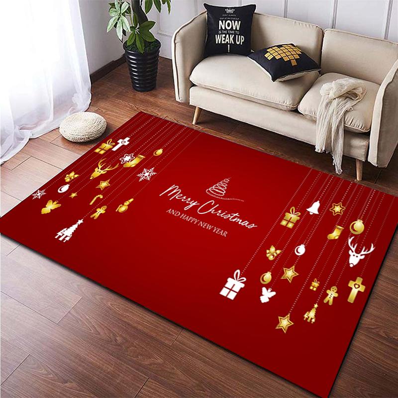 Covor mare cu imprimare HD de Crăciun, covor pentru sufragerie, dormitor, canapea, covorașe anti-alunecare, dropshipping Alfombras