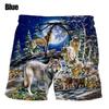 New Wolf 3D Digital Print Man Swim Shorts Casual Loose Men's Shorts Customized Design Comfortable Breathable Summer Wear Clothes