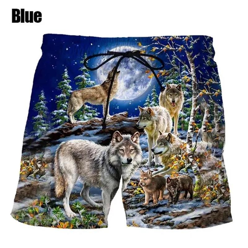 New Wolf 3D Digital Print Man Swim Shorts Casual Loose Men's Shorts Customized Design Comfortable Breathable Summer Wear Clothes