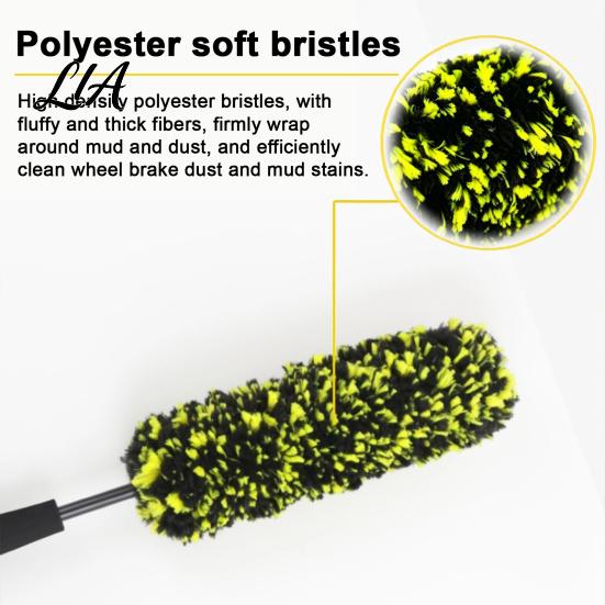 Automotive Detailing Tool 1/2/3Pcs Microfiber Wheel Barrel Brush, No Scratch Car Cleaner with Narrow Gap Cleaning Ergonomic Handle, Tire Rim for Dust