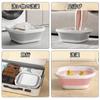 Foldable Foldable Soft Silicone Compact for Foot Outdoor Square Washbasin, Bucket, Material, Structure, Space-Saving, Laundry, Cleaning, Baths,